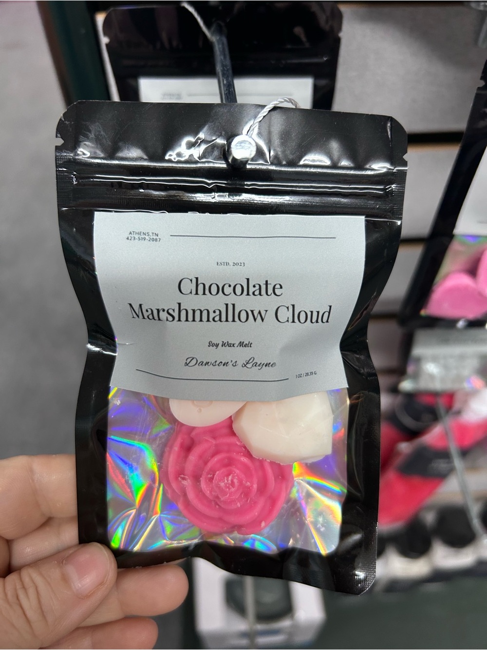 Chocolate Marshmallow Cloud Soy Wax Melt - Pink & White. 5 packs of 2 ounce pack